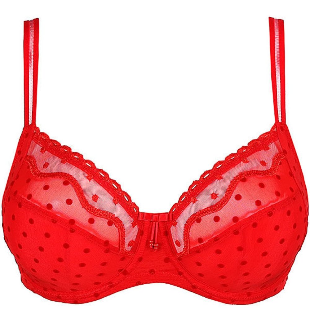 Prima Donna 🦋 Touch Me Red Polka Dot Balcony Bra